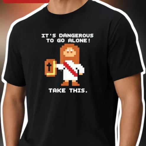 It's Dangerous To Go Alone Take This Legend Of Zelda Link Pixel Art Tee Retro Gamer Gift