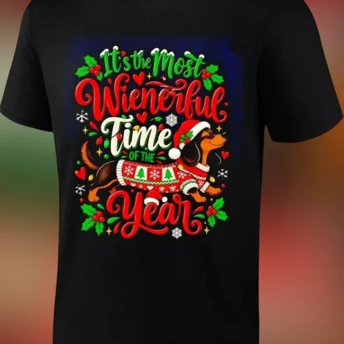 It's the Most Wienerful Time of the Year Funny Dachshund Christmas Tee
