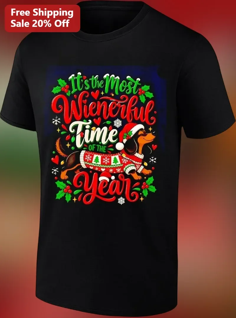 It's the Most Wienerful Time of the Year Funny Dachshund Christmas Tee