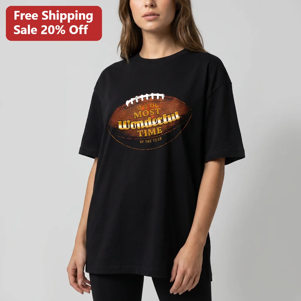 It's The Most Wonderful Time Of The Year Football Tee, Festive Christmas Sports Shirt Gift For Football Fans