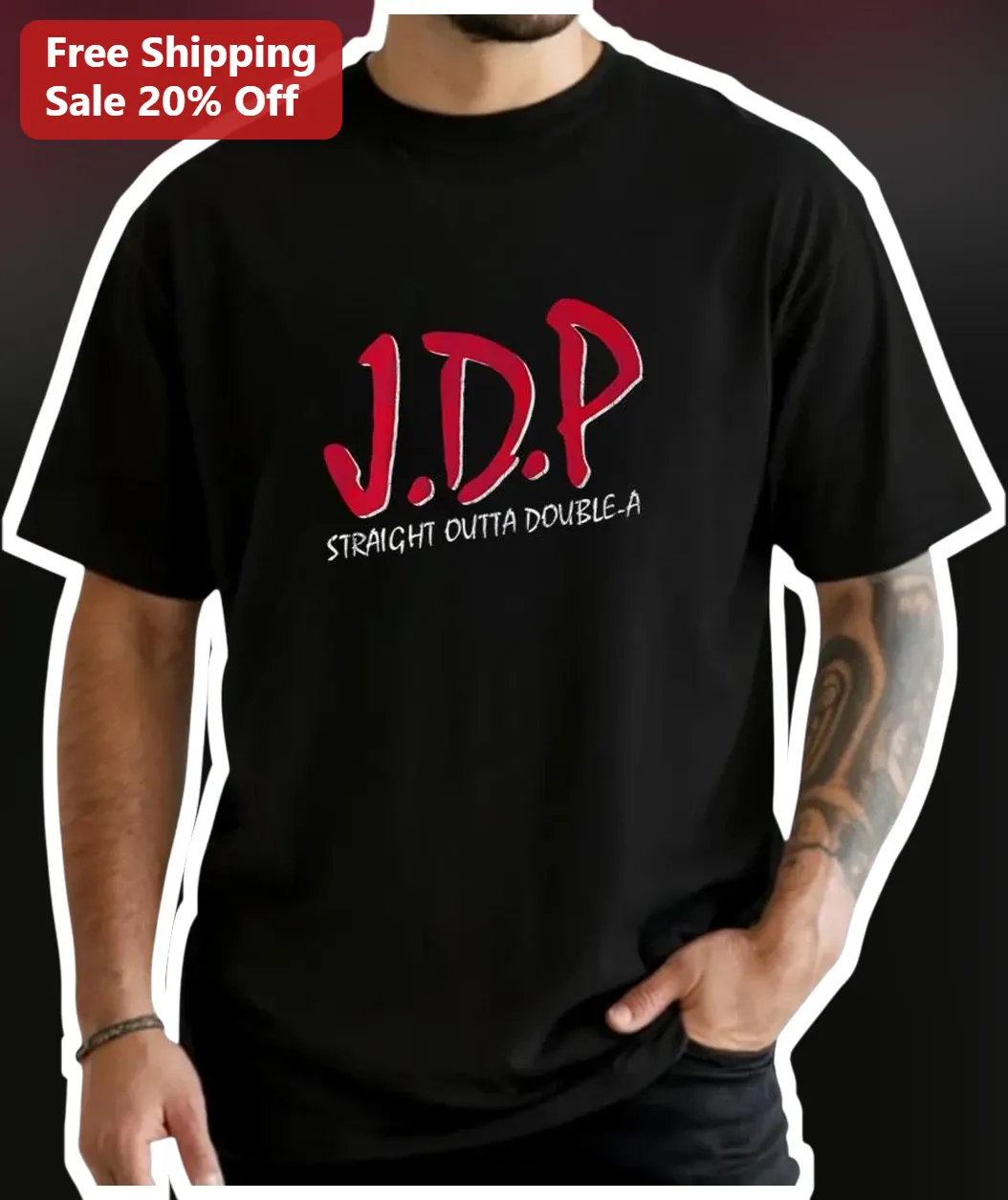 J.D.P. Straight Outta Double-A Tee Josue De Paula Baseball Fan Gift
