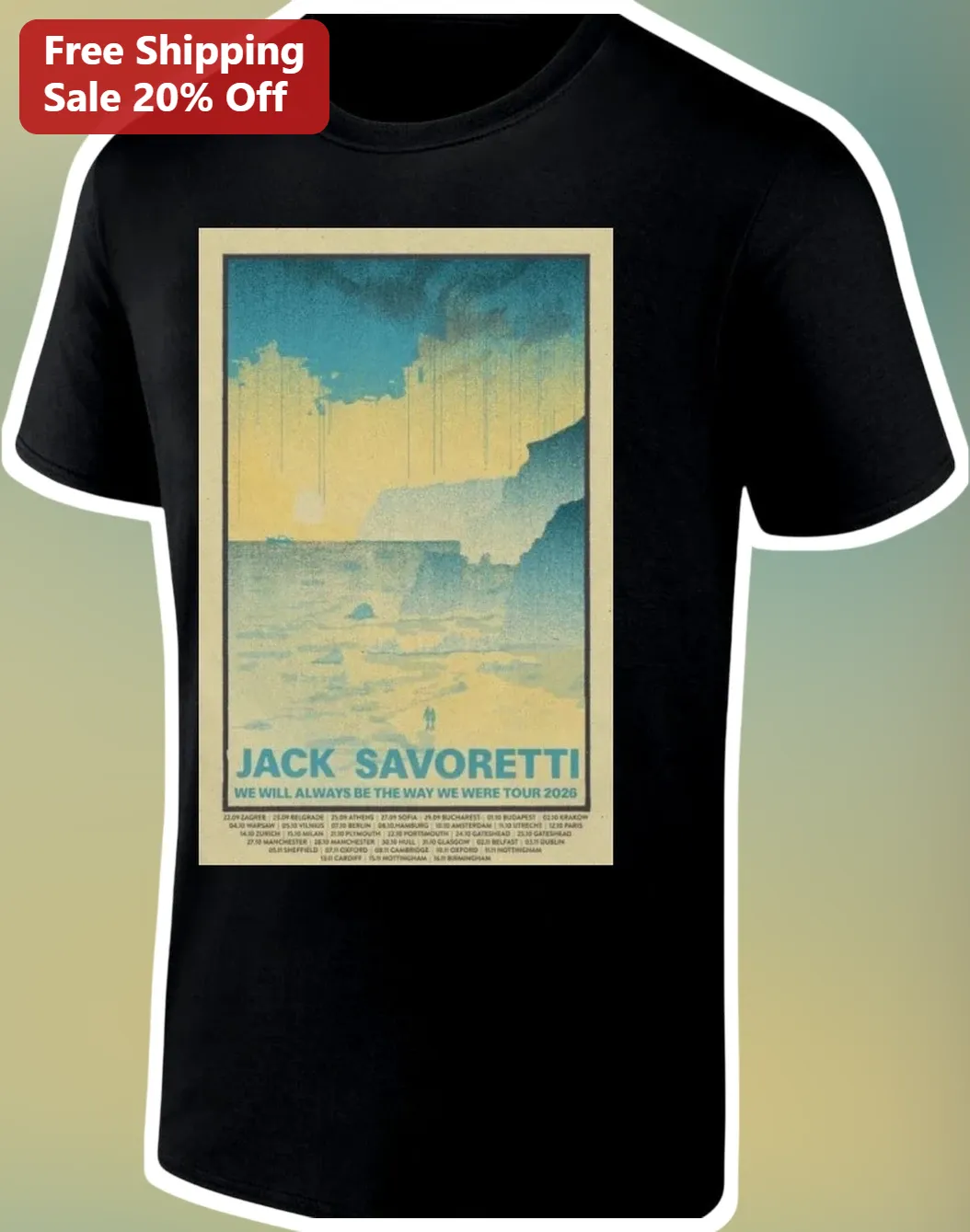 Jack Savoretti We Will Always Be The Way We Were Tour 2026 Vintage Concert Merch Tee