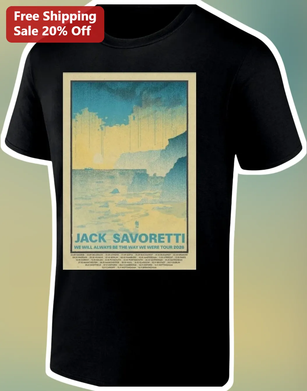 Jack Savoretti We Will Always Be The Way We Were Tour 2026 Vintage Concert Poster Tee