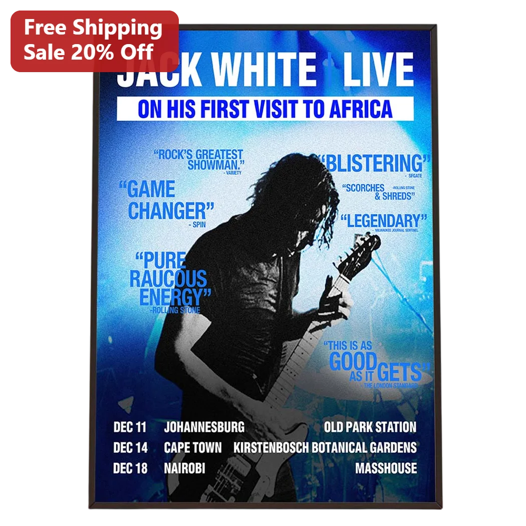 Jack White Live On His First Visit To Africa Vintage Concert Poster Rock Music Memorabilia Print