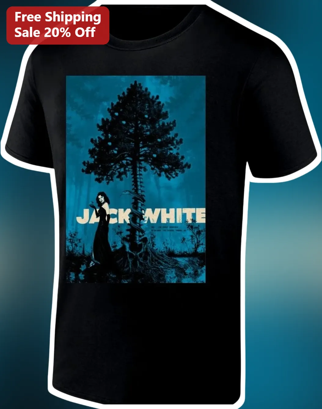 Jack White Tee Vintage Concert Poster Graphic T-Shirt for Men Women Rock Music Fans