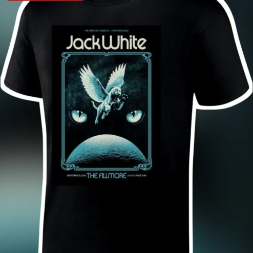 Jack White The Fillmore Vintage Rock Concert Poster Graphic Tee