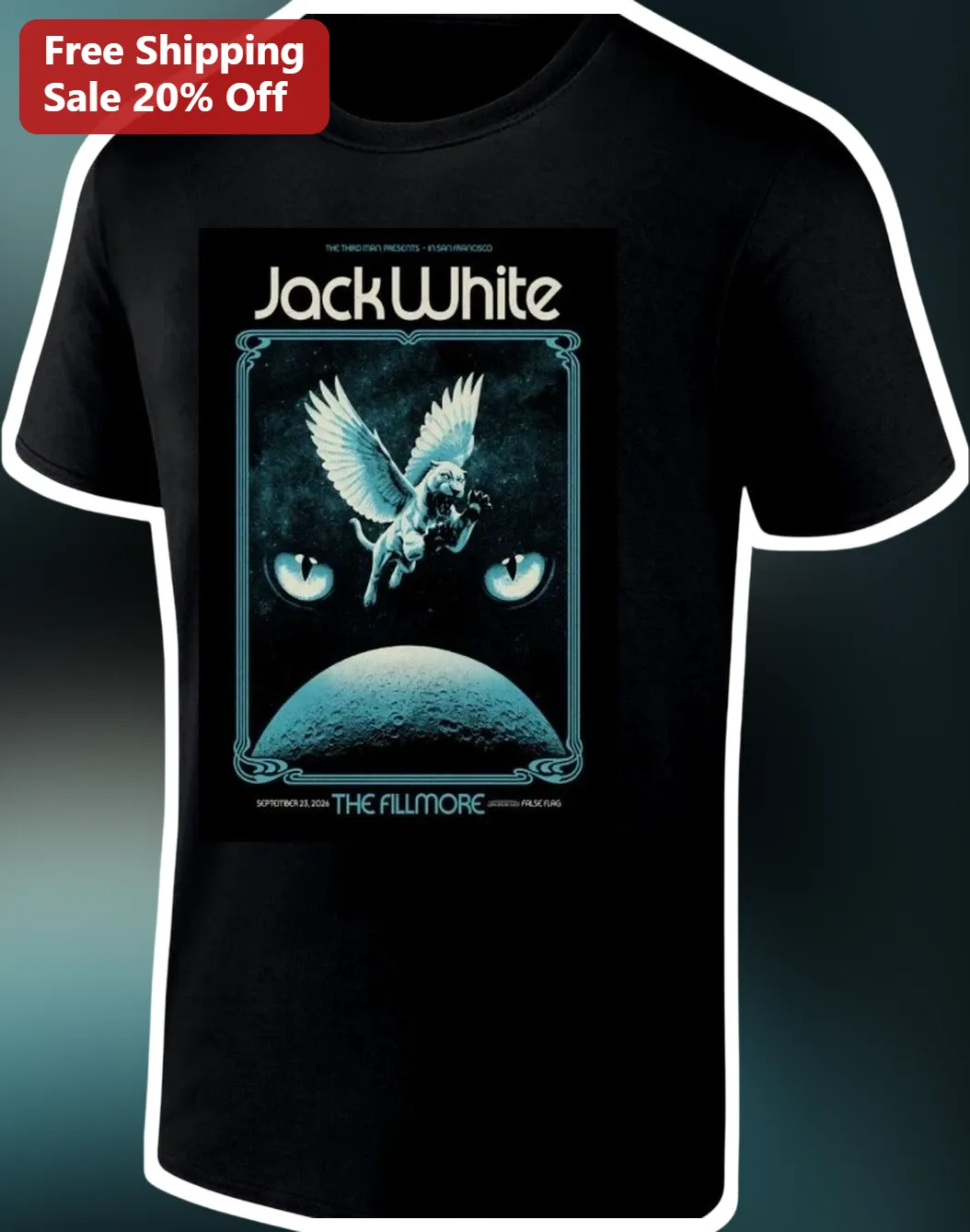 Jack White The Fillmore Vintage Rock Concert Poster Graphic Tee
