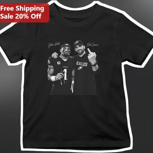 Jalen Hurts Nick Sirianni Tee Philadelphia Eagles QB Coach Fan Gift Black T-Shirt