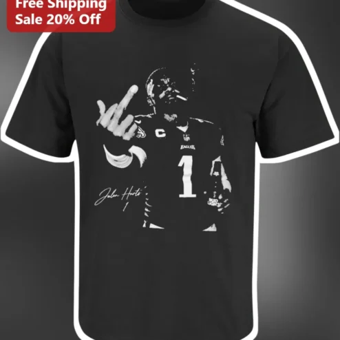 Jalen Hurts Tee Distressed Vintage Football Player Graphic Shirt for Philadelphia Eagles Fans