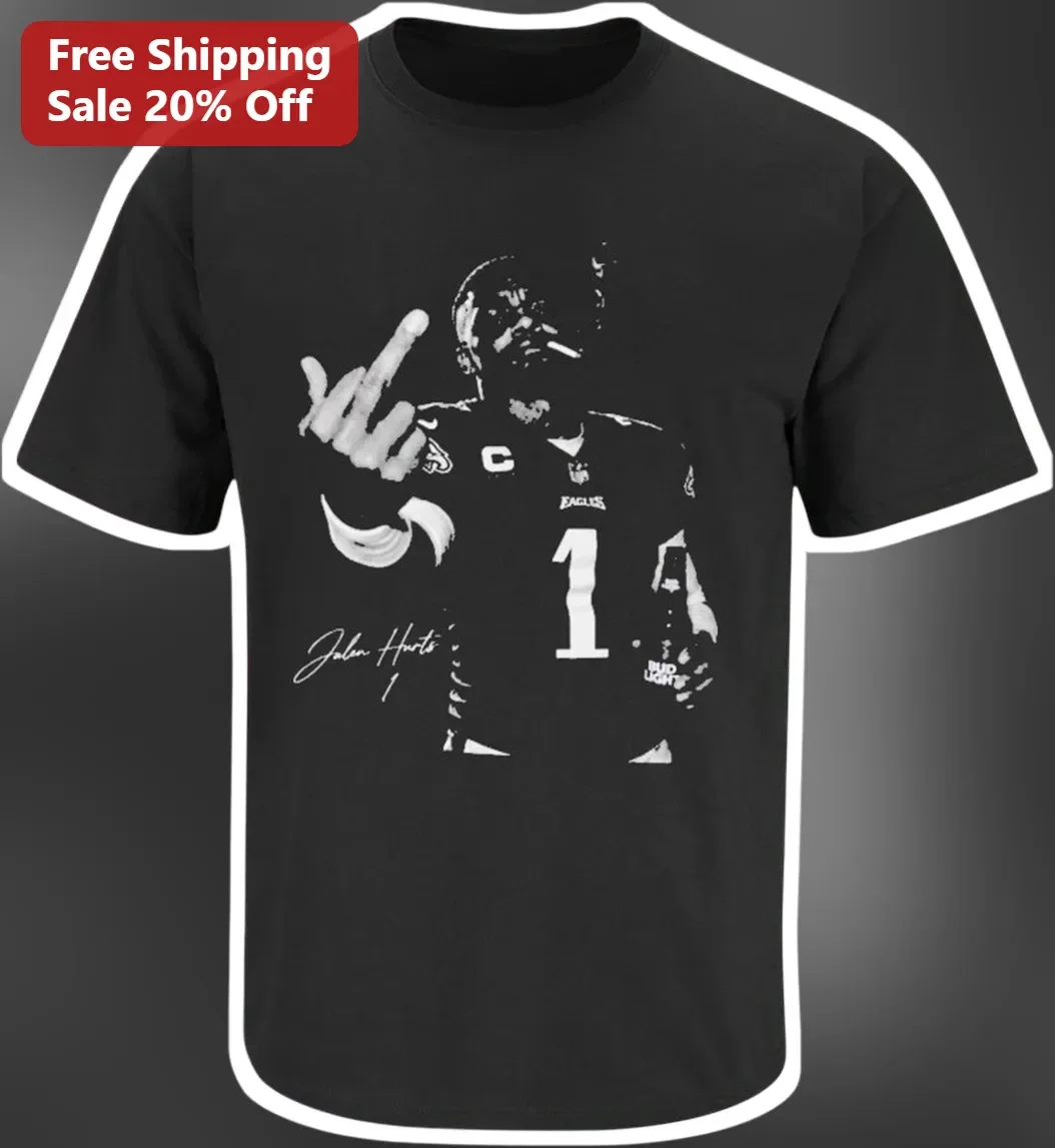 Jalen Hurts Tee Distressed Vintage Football Player Graphic Shirt for Philadelphia Eagles Fans