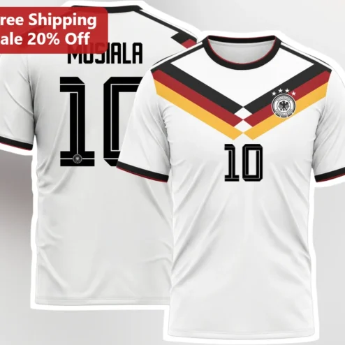 Jamal Musiala Jersey Germany Number 10 Soccer Fan Apparel