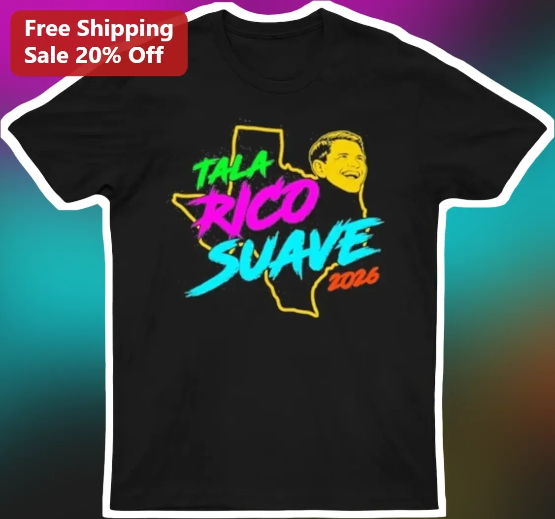 James Talarico Rico Suave Graphic Tee Bad Bunny Texas Outline Neon Streetwear Shirt