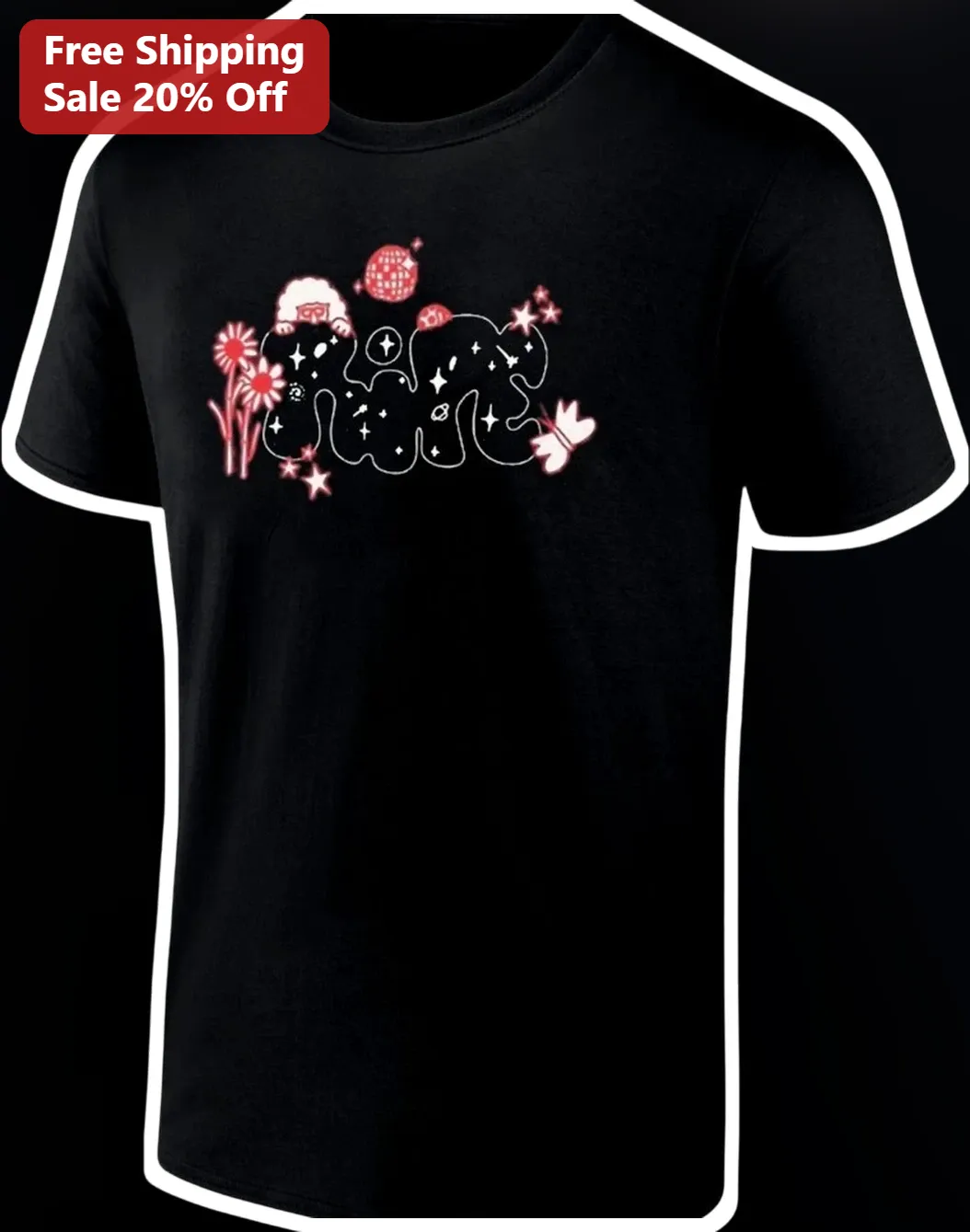 JANE Tee Galaxy Name Shirt Y2K Space Aesthetic Butterfly Floral Graphic T-Shirt for Women