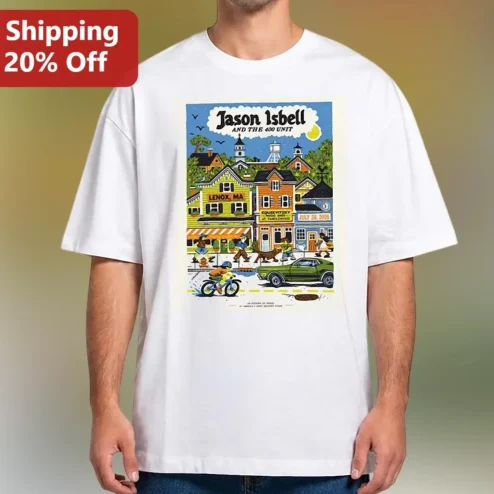 Jason Isbell and The Unit Tee Folk Art Concert Poster Shirt Americana Rock Band Merch Gift