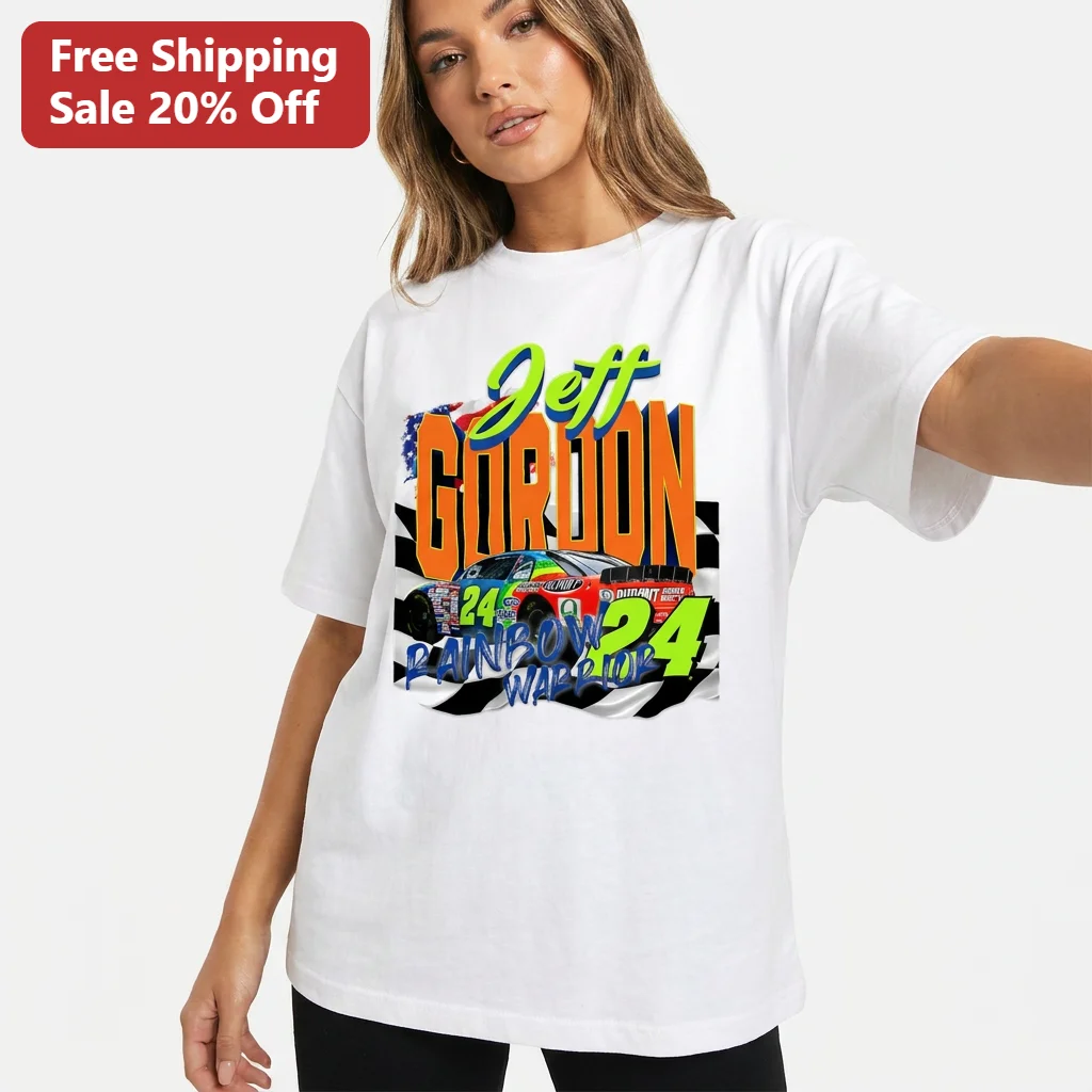 Jeff Gordon Rainbow Warrior 24 Tee Vintage 90s NASCAR Racing Graphic Shirt Gift for Race Fans