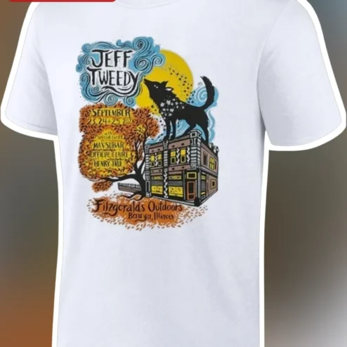 Jeff Tweedy Tee Wilco Fan Concert Poster Howling Wolf Graphic Shirt