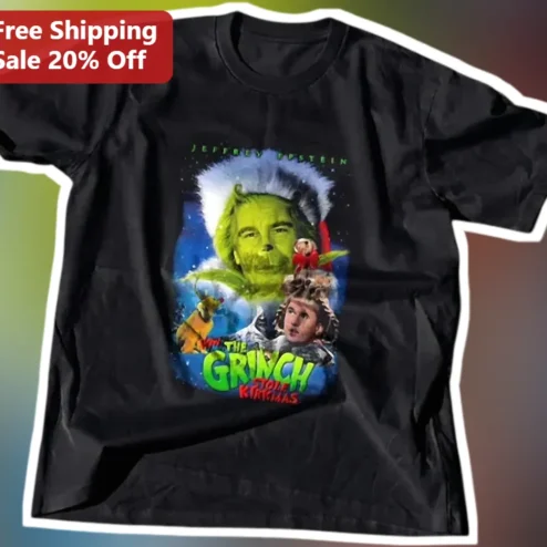 Jeffrey Epstein Stole My Christmas Graphic Tee Dark Humor Holiday Shirt