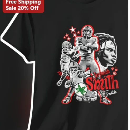 Jeremiah Smith Ohio State Buckeyes Football Fan Collage Signature Tee