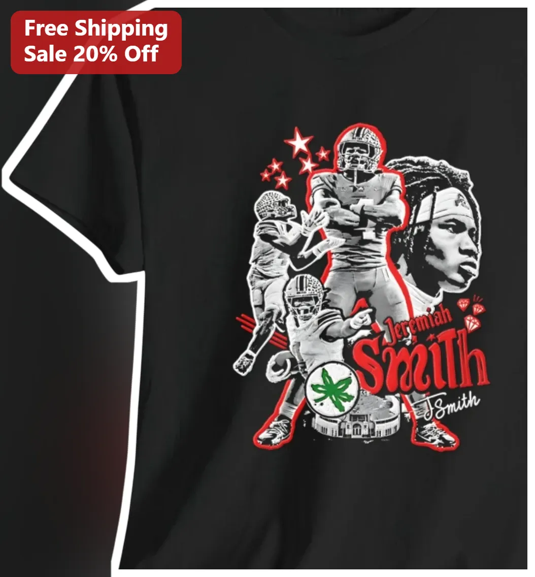 Jeremiah Smith Ohio State Buckeyes Football Fan Collage Signature Tee