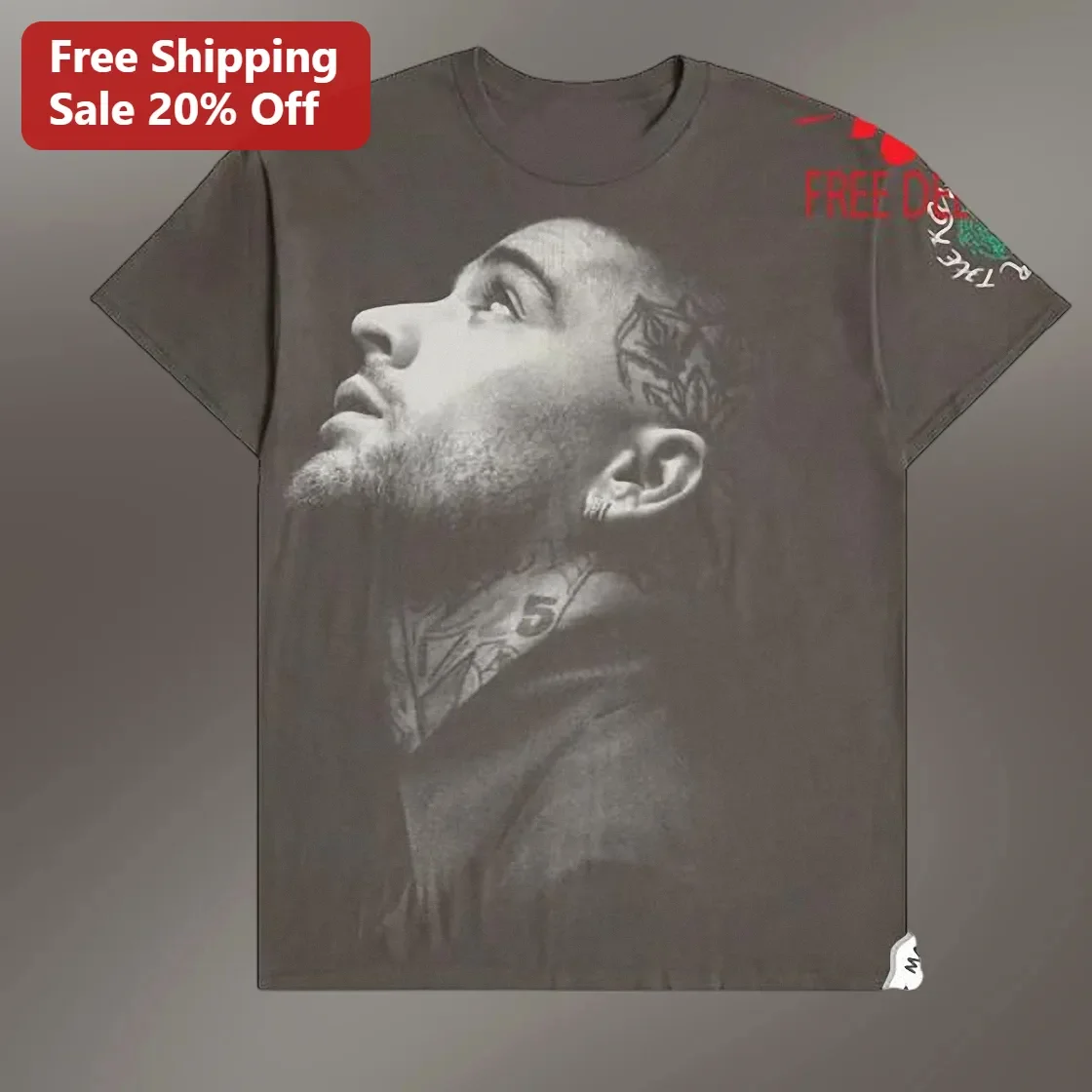 Jeremy Meeks Viral Mugshot Graphic Tee Black and White Portrait Shirt