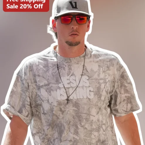 Jesus Is King Camo Puff Print Tee Christian Streetwear Faith Apparel For Men