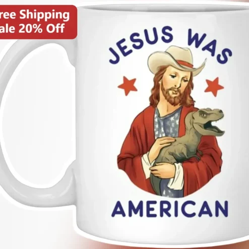 Jesus Was American Mug Patriotic Christian Coffee Cup Funny Religious Satire Gift for Men Women