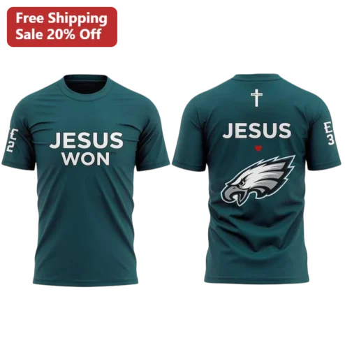 Jesus Won John 3:16 Christian Faith Tee Philadelphia Eagles Fan Apparel