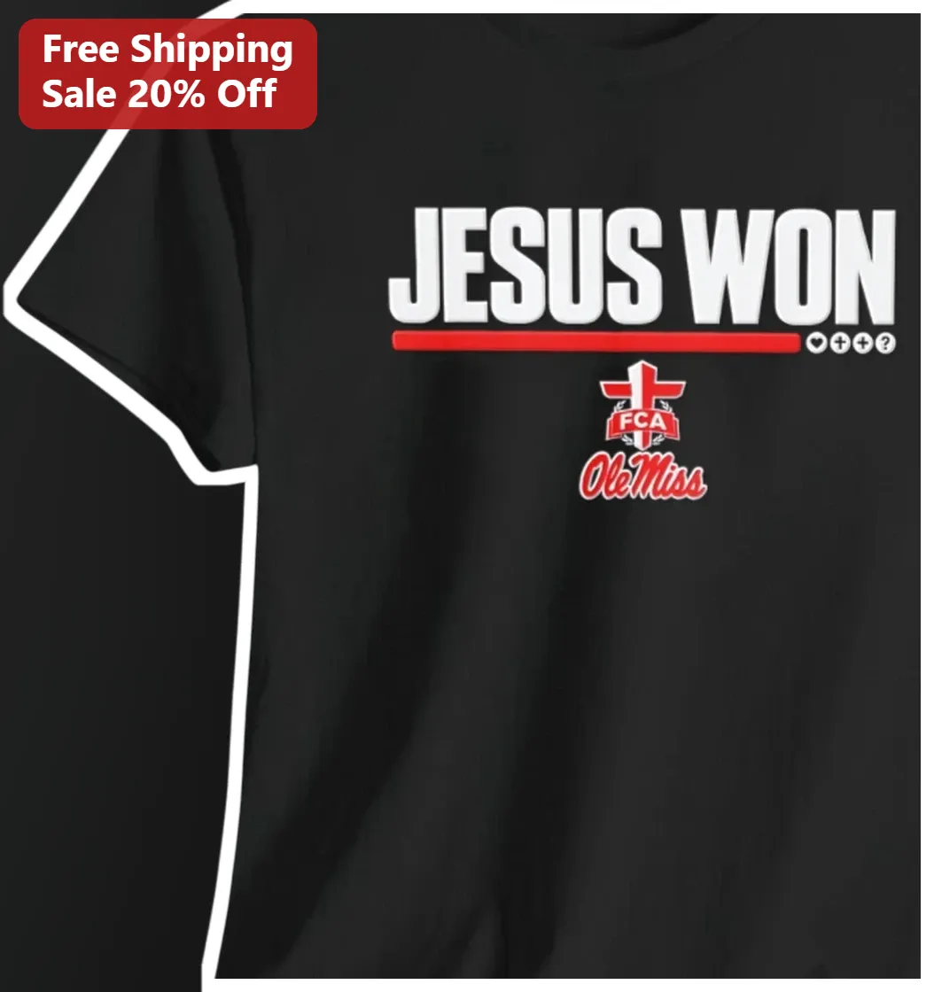 Jesus Won Tee Ole Miss Rebels FCA Christian Athlete Gift