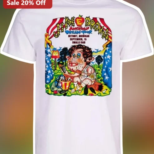 Jim Brown American Dream Tour Vintage Rock Poster Graphic Tee
