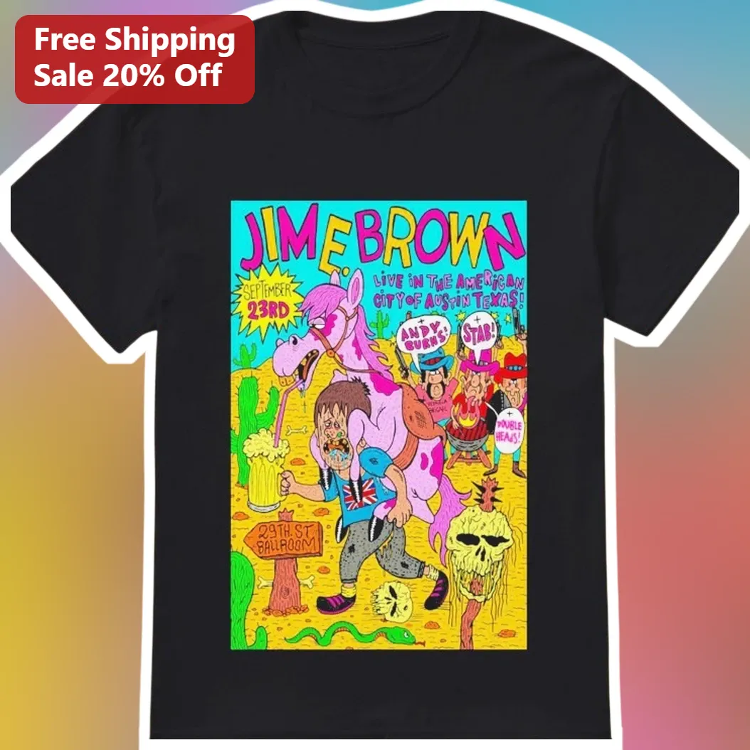 Jim E Brown Live Austin Texas Tee September 23rd Concert Merch