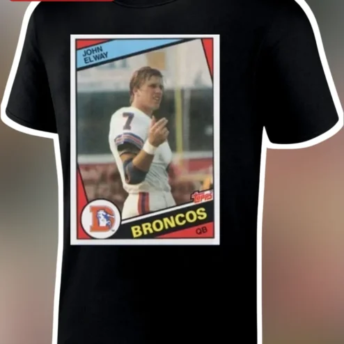 John Elway Broncos QB Vintage Trading Card Style Tee