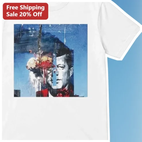 John F. Kennedy Tee Retro Pop Art Distressed Portrait Graphic T-Shirt for Men Women