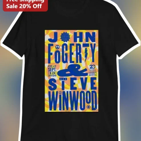 John Fogerty Steve Winwood Tee Retro Concert Graphic Shirt for Classic Rock Fans