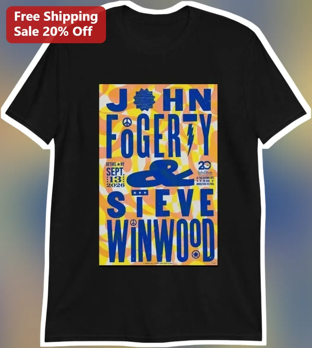 John Fogerty Steve Winwood Tee Retro Concert Graphic Shirt for Classic Rock Fans