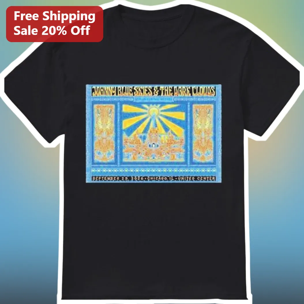 Johnny Blue Skies and the Dark Clouds Psychedelic Retro Concert Poster Tee