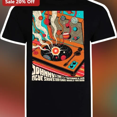 Johnny Blue Skies Dark Clouds Tee Psychedelic Retro Concert Poster Shirt