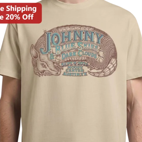 Johnny Blue Skies Dark Clouds Vintage Concert Poster Tee