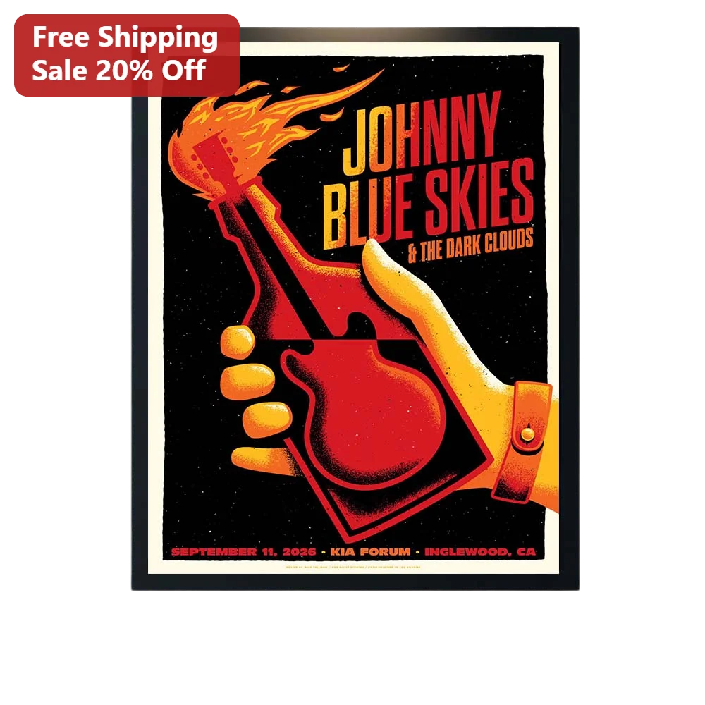 Johnny Blue Skies The Dark Clouds Poster Mutiny After Midnight Album Art Gig Flyer Wall Decor