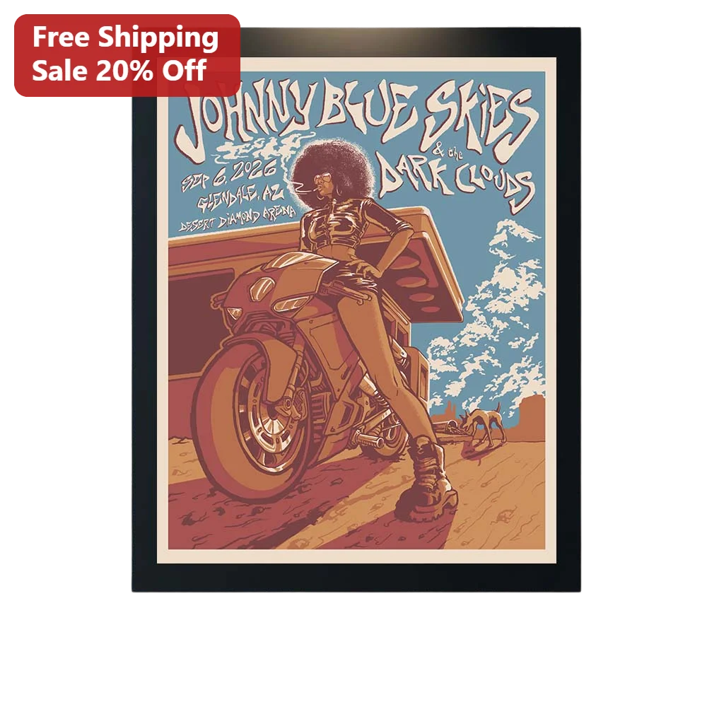 Johnny Blue Skies The Dark Clouds Poster Retro Concert Art Print