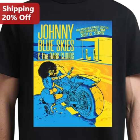Johnny Blue Skies The Dark Clouds Retro Concert Graphic Tee