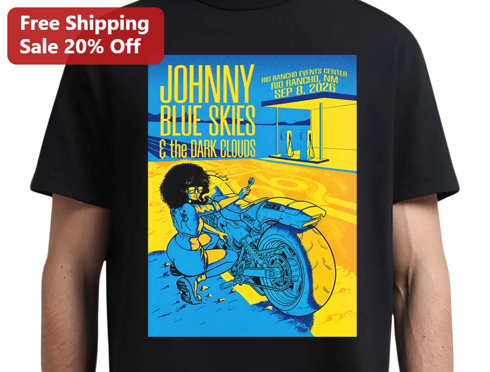 Johnny Blue Skies The Dark Clouds Retro Concert Graphic Tee