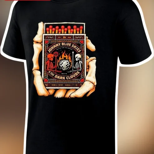 Johnny Blue Skies The Dark Clouds Tee Mutiny After Midnight Skeleton Graphic Shirt