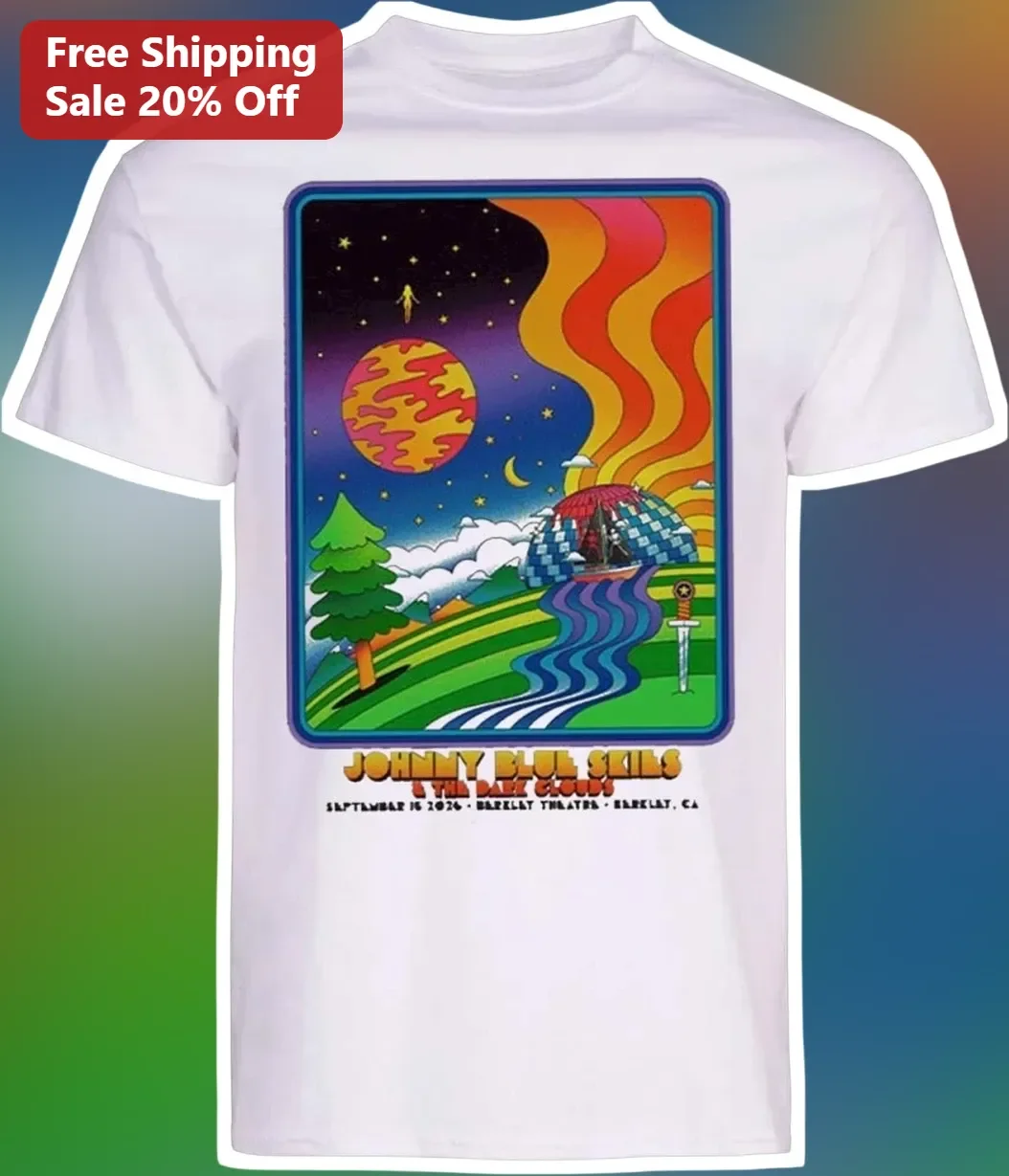 Johnny Blue Skies The Dark Clouds Tee Retro Psychedelic Rock Graphic Shirt