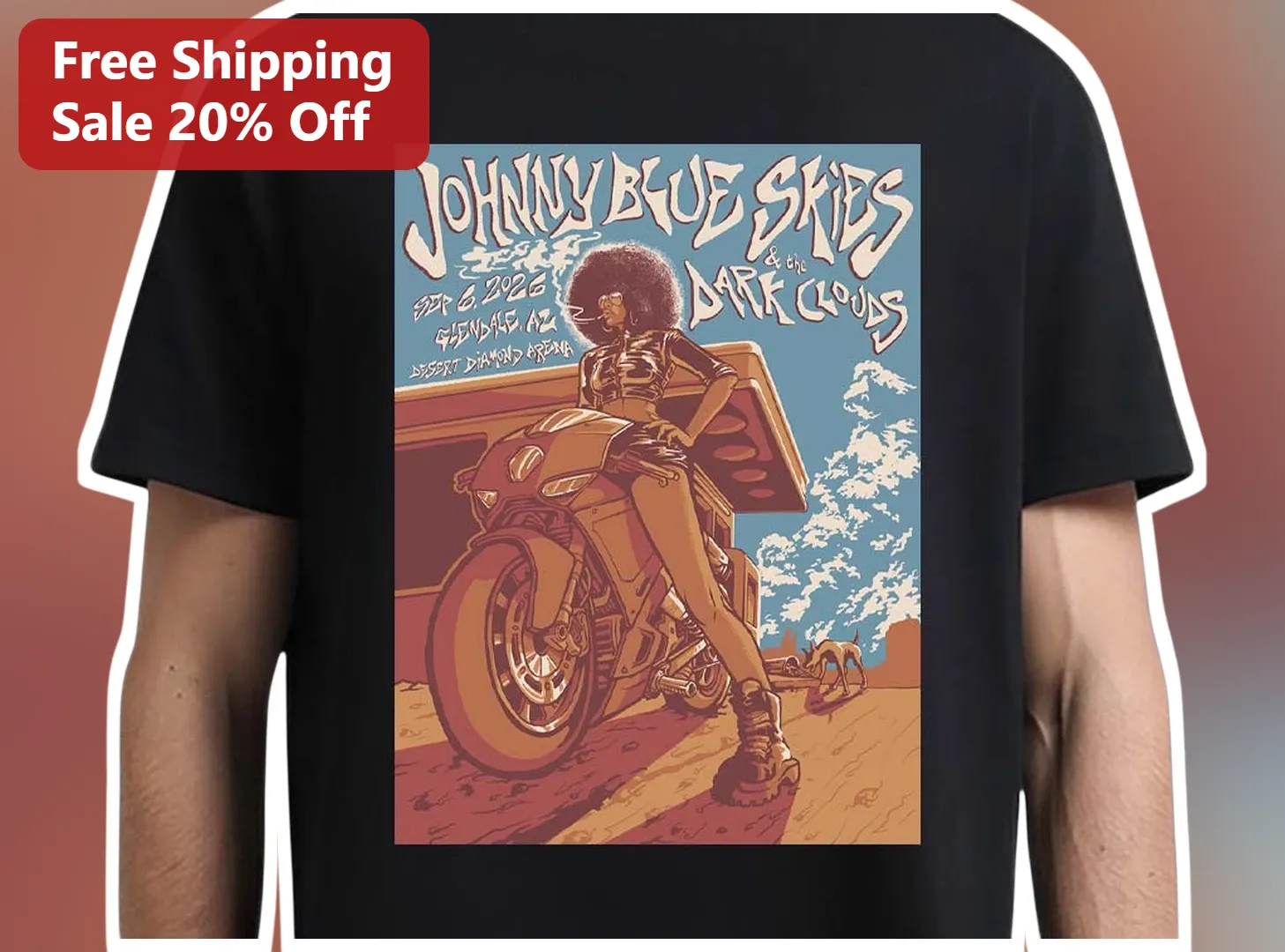Johnny Blue Skies the Dark Clouds Tee Sturgill Simpson Album Art Graphic Shirt
