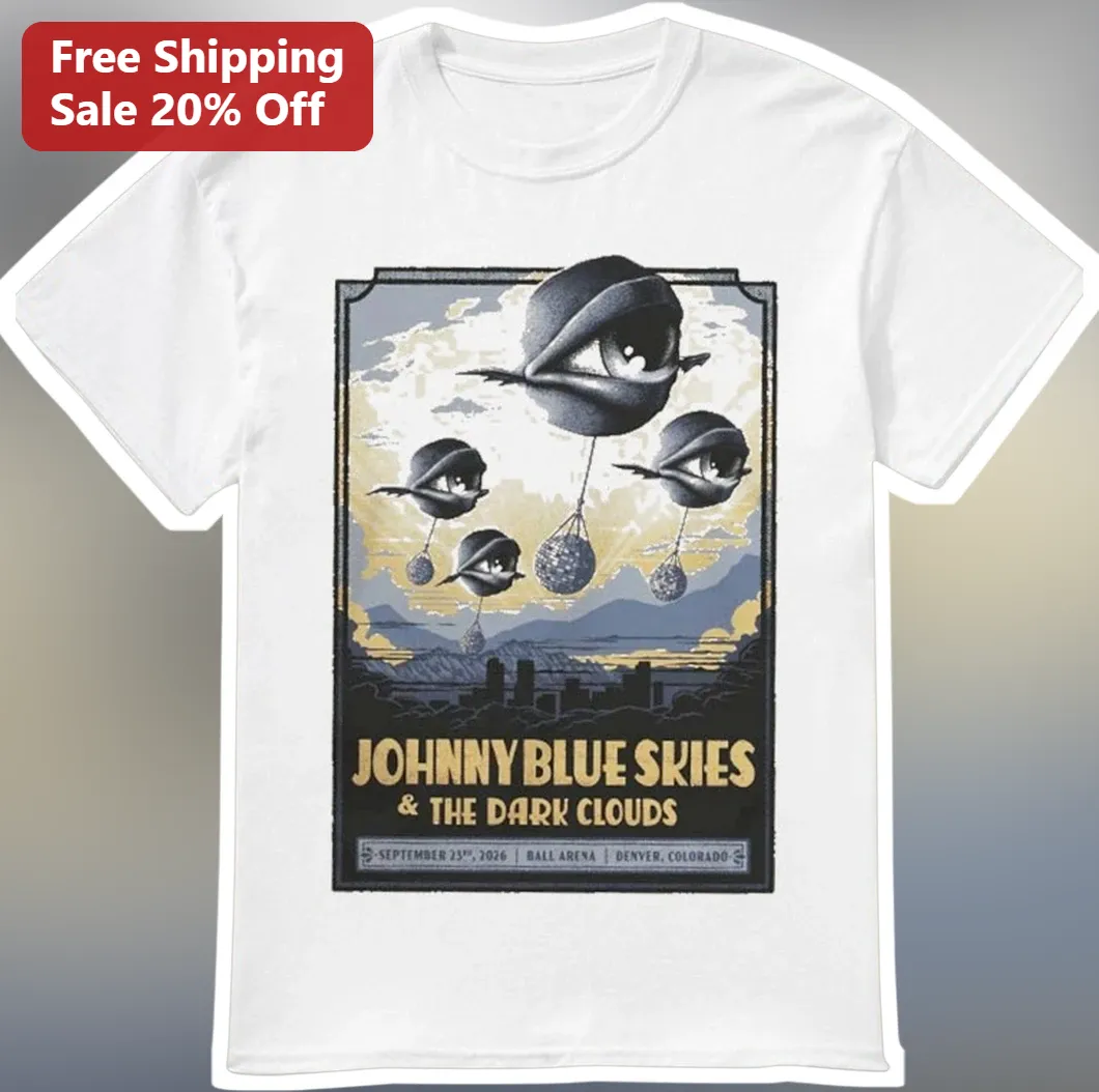 Johnny Blue Skies The Dark Clouds Tee Sturgill Simpson Retro Concert Poster Graphic Shirt