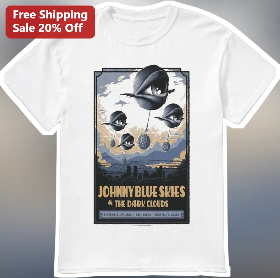 Johnny Blue Skies The Dark Clouds Vintage Concert Poster Tee