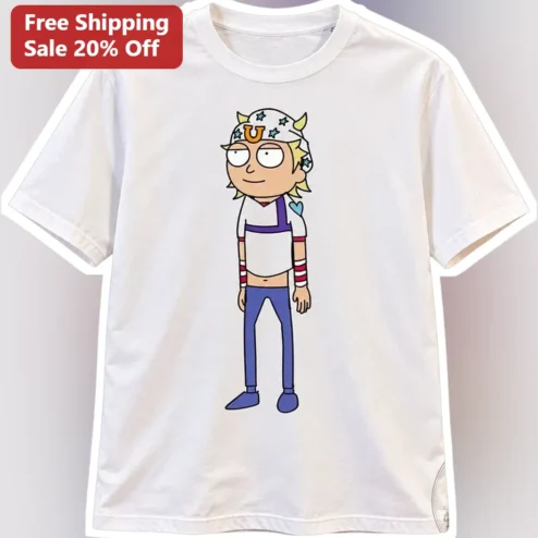 Johnny Joestar Steel Ball Run Rick and Morty Mashup Graphic Tee
