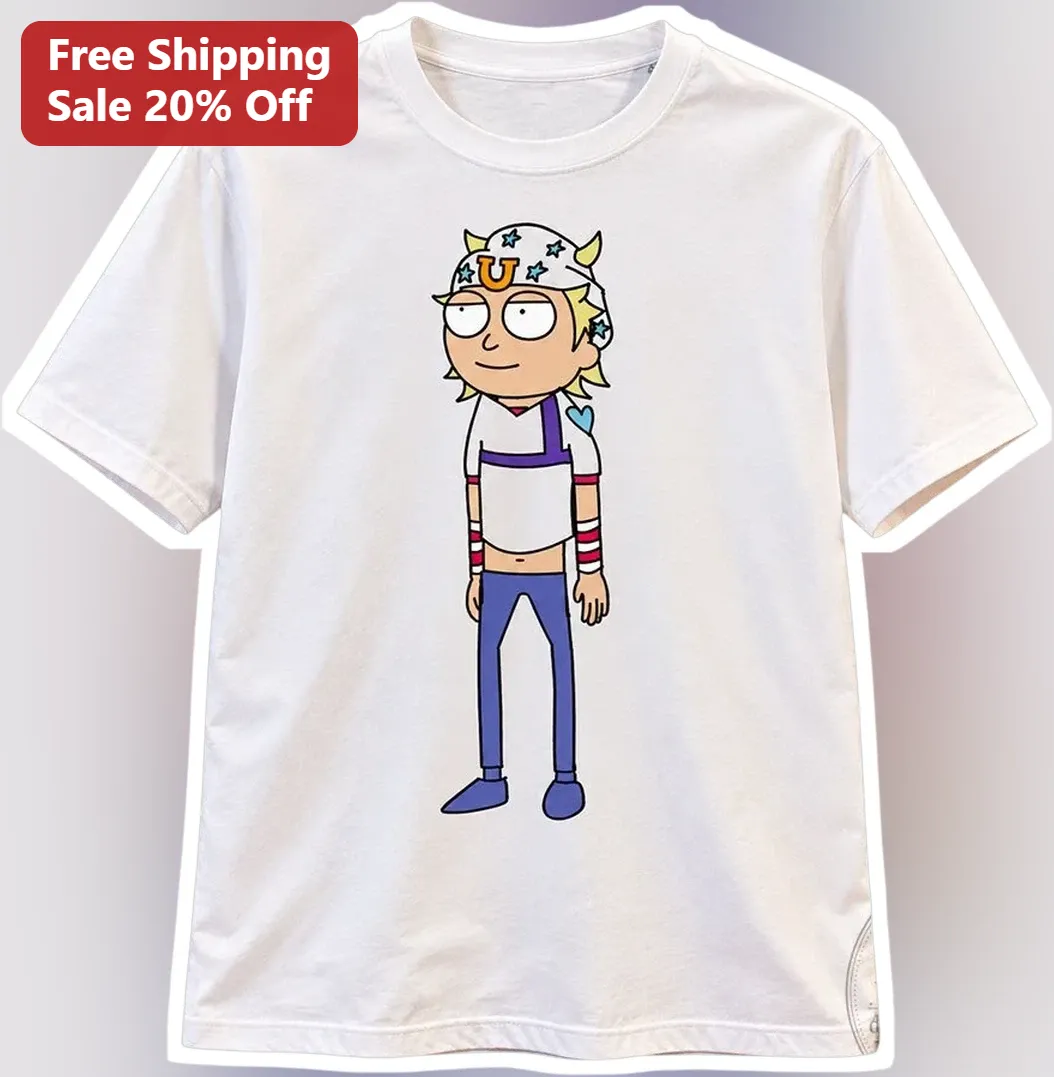 Johnny Joestar Steel Ball Run Rick and Morty Mashup Graphic Tee