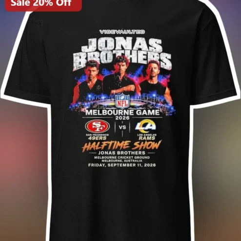 Jonas Brothers NFL Melbourne Game 2026 Halftime Show Tee San Francisco 49ers vs Los Angeles Rams