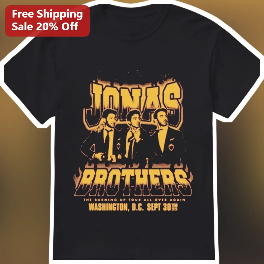 Jonas Brothers The Burning Up Tour All Over Again Vintage Graphic Tee
